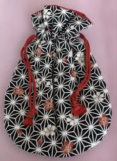 【ハンドメイド】和風　サクラ柄　巾着袋
