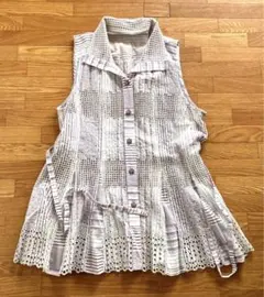 再お値下げ‼️刺繍ベスト　ジレ　サイズM 涼しげ　素敵　夏