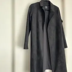 ZARA ブラック ロングコート スエード風　USA-ＸSサイズ