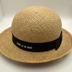 COMME CA DU MODE 麦わら帽子50 cm 黒のリボン