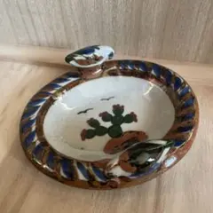 最終価格 古道具 (訳あり)メキシコ トナラ焼 絵皿 3枚セット メキシコ トナラ焼き 太陽 インテリア プレート 大きいサイズ 皿