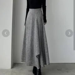 Louere ツイードハイウエストラッフルフレアスカートのサムネイル
