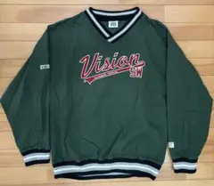 VISION STREET WEAR ダークグリーン Vネック M