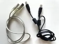 USB A - USB B プリンター等PC周辺機器ケーブル2本