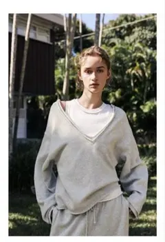 新品タグ付き⭐︎ZARA ソフト Ｖネック スウェットシャツ L 正規品