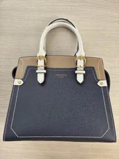 &chouette バイカラー ベルトデザインハンドバッグ