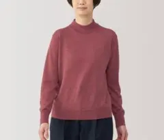 【新品】無印良品 洗えるウールハイゲージハイネックセーター スモーキーピンク