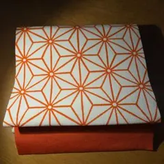 あ*様 名古屋帯 オレンジと白の幾何学模様　八寸