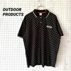 OUTDOOR ポロシャツ ドット柄 ブラック 半袖（4L）大きいサイズのサムネイル