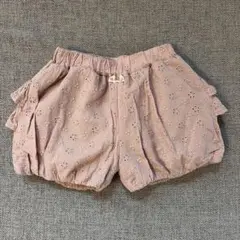 フリル付き刺繍ショートパンツ ピンク