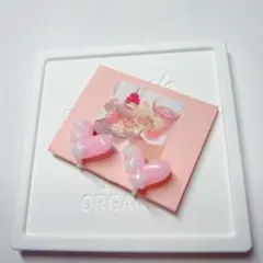 ピンク ハートෆノンホールピアス 韓国໒꒱ 地雷 メイド 平成女児 イヤリング