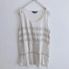 バーバリー　タンクトップ　ノースリーブ　ストライプ　ベージュ　サイズ2