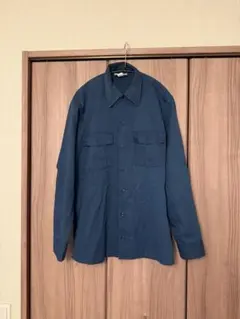 USA製 Dickies ディッキーズ　長袖ワークシャツ ネイビー