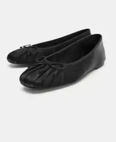 C*E様 ZARA バレエシューズ ブラック 38（24.6cm）新品 リボン