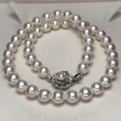 【大珠✨テリ強】 あこや 8.5ミリ 41g 43.5cm SV金具 ネックレス