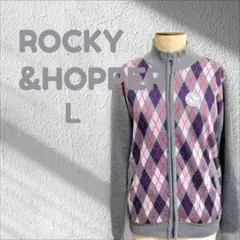 ロッキーアンドホッパー ジップブルゾン ゴルフ ジャケット グレー アーガイルのサムネイル