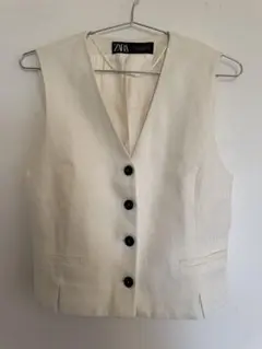 ZARA テーラードリネンベスト