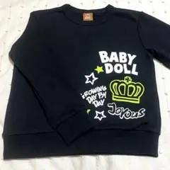 新品【匿名配送】ベビードール　トレーナー　長袖　黒　BABY DOLL　130