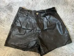 GRL レザーショートパンツ