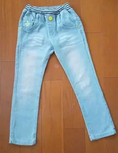 女の子 ライトブルーデニム風長ズボン 120cm