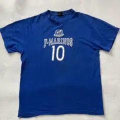 J.LEAGUE 横浜F・マリノスのチームロゴ　背番号10青色プリントTシャツL
