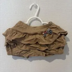 ベージュ フリル付きハーフパンツ　80