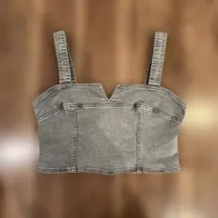 H&M DIVIDED グレー ビスチェ Lサイズ