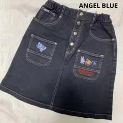 ANGEL BLUE デニムスカート ブラック 刺繍入り　160