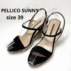 PELLICO SUNNY ウェッジサンダル 39 黒 パイソン 美脚のサムネイル