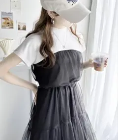 何着る？”に、コレ一択。フレンチスリーブドッキングチュールレイヤードワンピース