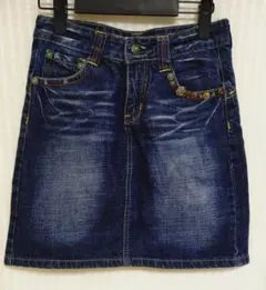 デニムミニスカート カラフルボタン付き