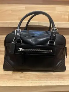 コーチ　ハンドバッグ　ミニボストンバッグ　レザー　ブラック