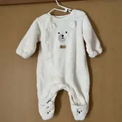 もこもこクマホワイトロンパース 60cm