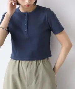 W.W.G ヘンリーネック 半袖 リブTシャツ ネイビーのサムネイル