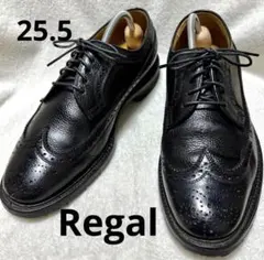 リーガルRegal 本革レザー　ウィングチップ　メダリオン　ビジネスシューズ