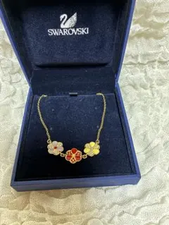 SWAROVSKI フラワーネックレス マルチカラー