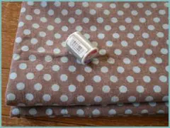 ＹＵＷＡ・綿麻スラブ・水玉・ドット・ブラウン、水色・ボトムズ、バッグ、カバー等