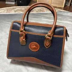 [美品]Dooney & Bourke 2wayハンドバッグ本革　ネイビー