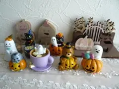 ハロウィン　インテリア　飾り　カボチャ　猫　クマ　オバケ　セット