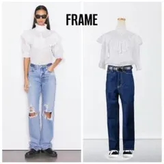 FRAME フレーム リネン ハイネック ラッフル ブラウス 白 XS - メルカリ