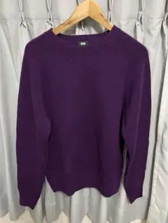 UNIQLO パープル ラムクルーネックセーター M