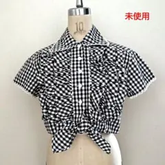 未使用★MILK☆ギンガムチェック 半袖ブラウスのサムネイル