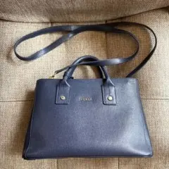 FURLA ネイビー ショルダーバッグ