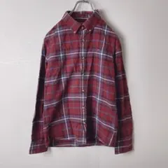 トミーヒルフィガー　キッズ　長袖シャツ　チェック　ボタンダウン　古着　160
