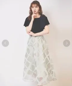 トランテアン フロッキーレーススカート　グリーン　38