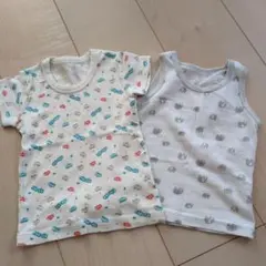 車柄と動物柄の80サイズTシャツセット