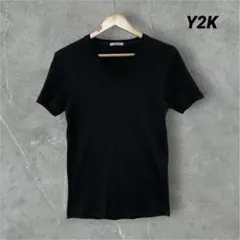 y2k archive ムッシュニコル　VネックＴシャツ　ブラックのサムネイル