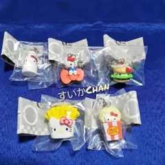 ハローキティ アメリカンデザインめじるしアクセサリー 全5種類 コンプ ガチャ㊿