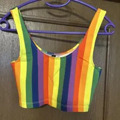 H&M DIVIDED レインボー ストライプ キャミソール Sのサムネイル
