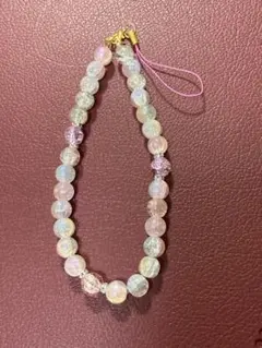 ガラスビーズ ストラップ ハンドメイド